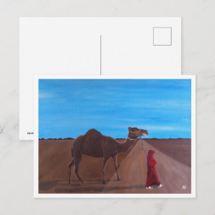 Mädchen mit Kamel Gemälde von Alfred Fox Postkarte
