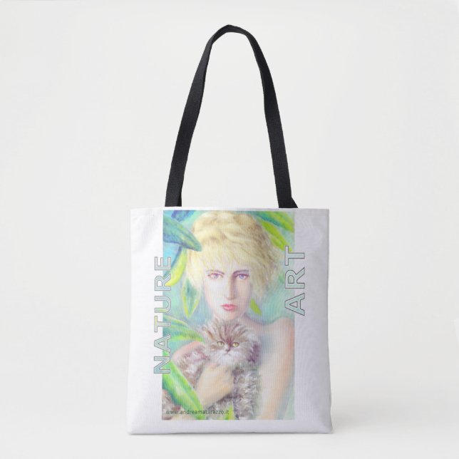Mädchen mit Katze Tasche (Vorderseite)