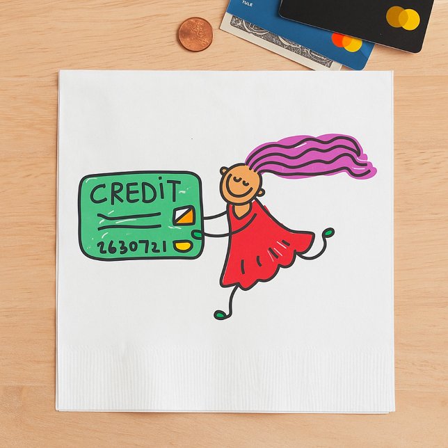 Mädchen mit Kreditkarte Serviette (Von Creator hochgeladen)