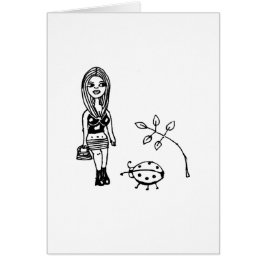 Mädchen mit Ladybug Doodle Art