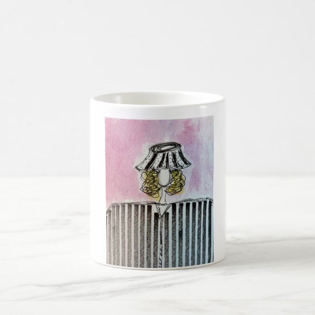 Mädchen mit Lampenschirm-Tasse Kaffeetasse (Mittel)