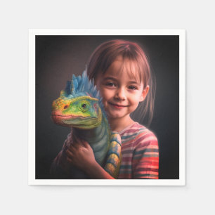 Mädchen mit Lizard Serviette