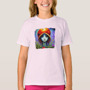 Mädchen mit Marienkäferhut T-Shirt