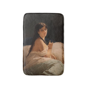 Mädchen mit Medallion (von Gerolamo Induno) Badematte