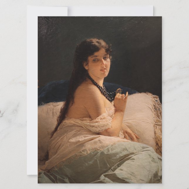 Mädchen mit Medallion (von Gerolamo Induno) Karte (Vorderseite)