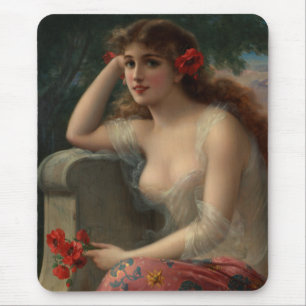 Mädchen mit Mohn Mousepad