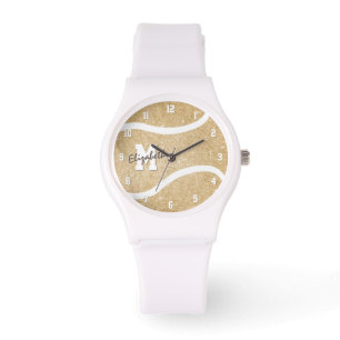 Mädchen mit Monogramm Goldspieler Armbanduhr