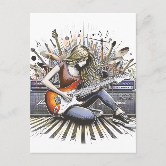 Mädchen mit musikalischen Begabungen Postkarte (Vorderseite)