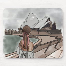 Mädchen mit Opernhaus in Sydney. Mousepad