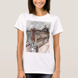 Mädchen mit Opernhaus in Sydney. T-Shirt