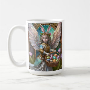Mädchen mit Osterhasen-Engel-Kostüm Kaffeetasse