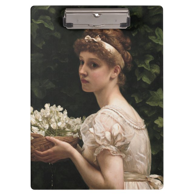 Mädchen mit Pea-Blüten (von Edward Poynter) Klemmbrett (Vorderseite)