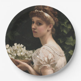 Mädchen mit Pea-Blüten (von Edward Poynter) Pappteller