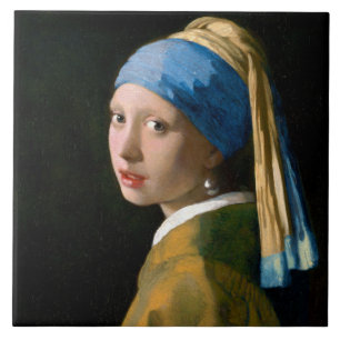 Mädchen mit Perlenerring, Johannes Vermeer Fliese