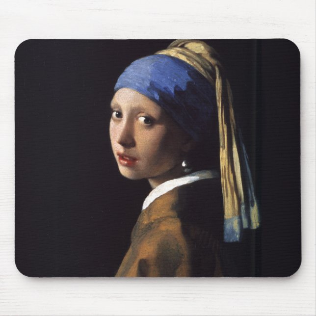 Mädchen mit Perlenohrgemälde von Vermeer Mousepad (Vorne)