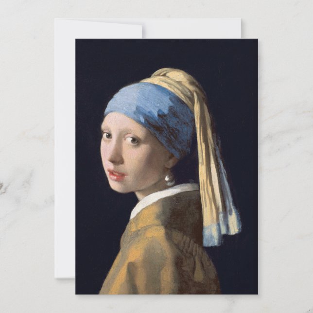 Mädchen mit Perlenohrring 1665 Johannes Vermeer Ankündigung (Vorderseite)