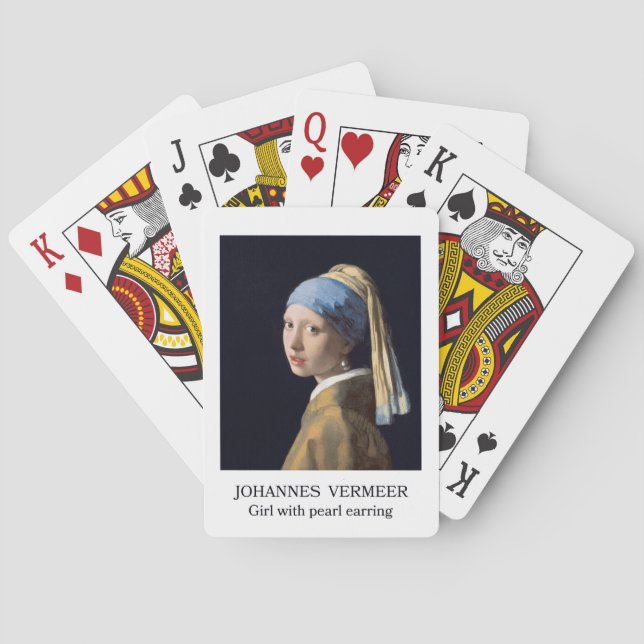Mädchen mit Perlenohrring 1665 Johannes Vermeer Spielkarten (Rückseite)