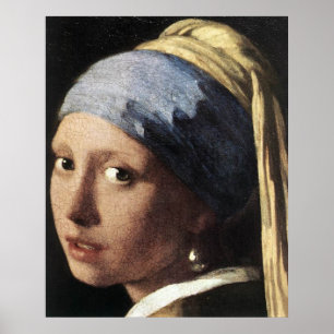 Mädchen mit Perlenohrring (Detail) Poster