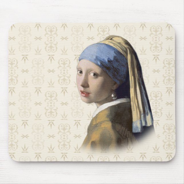 Mädchen mit Perlenohrring Mousepad (Vorne)