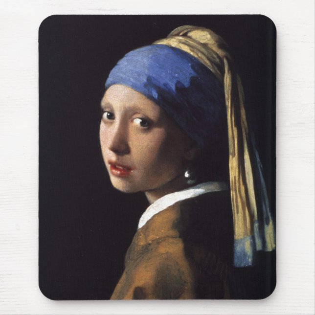 Mädchen mit Perlenohrring Mousepad (Vorne)