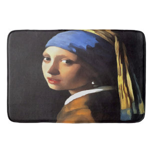 Mädchen mit Perlenohrring nach Johannes Vermeer Badematte