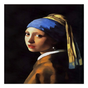 Mädchen mit Perlenohrring nach Johannes Vermeer Poster