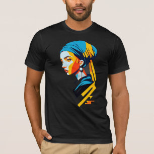 Mädchen mit Perlenohrring Pop Art. 2 T-Shirt