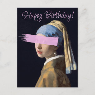 Mädchen mit Perlenohrring Pop-Art Alles Gute zum G Postkarte