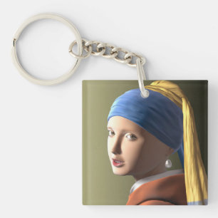 Mädchen mit Perlenohrring Schlüsselanhänger