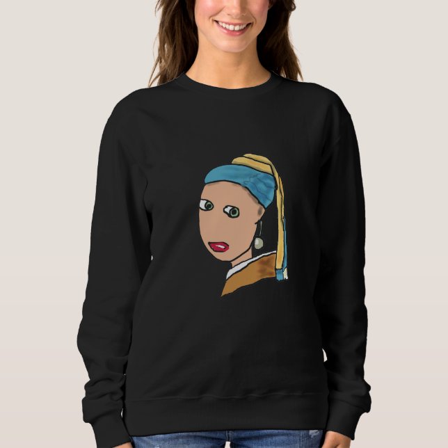 Mädchen mit Perlenohrring Sweatshirt (Vorderseite)
