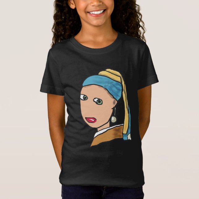 Mädchen mit Perlenohrring T-Shirt (Vorderseite)