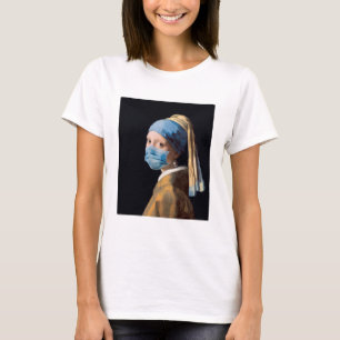Mädchen mit Perlenohrring und Maske T-Shirt