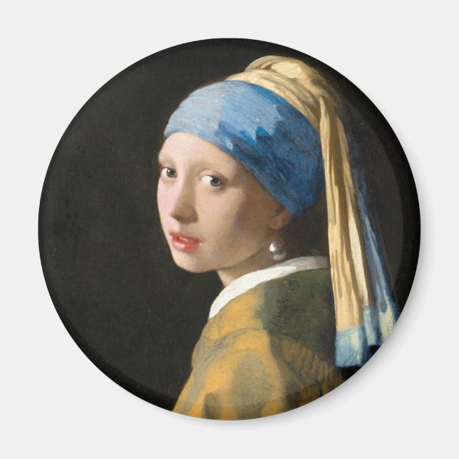 Mädchen mit Perlenohrring von Johannes Vermeer Magnet (Vorne)
