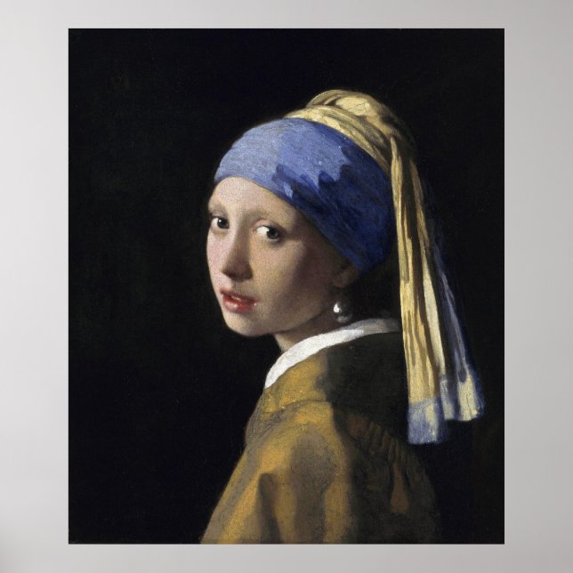 Mädchen mit Perlenohrring von Johannes Vermeer Poster (Vorne)