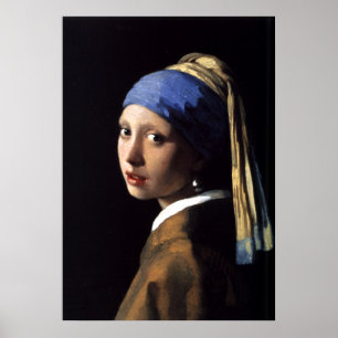 Mädchen mit Perlenohrring von Johannes Vermeer Poster