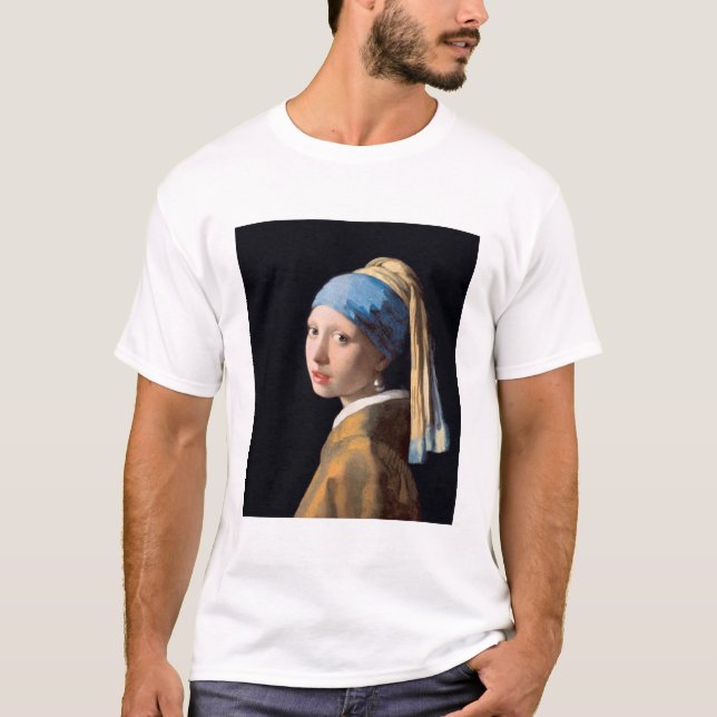 Mädchen mit Perlenohrring von Johannes Vermeer T-Shirt (Vorderseite)