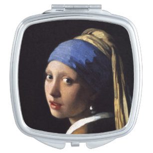 Mädchen mit Perlenohrring von Johannes Vermeer Taschenspiegel