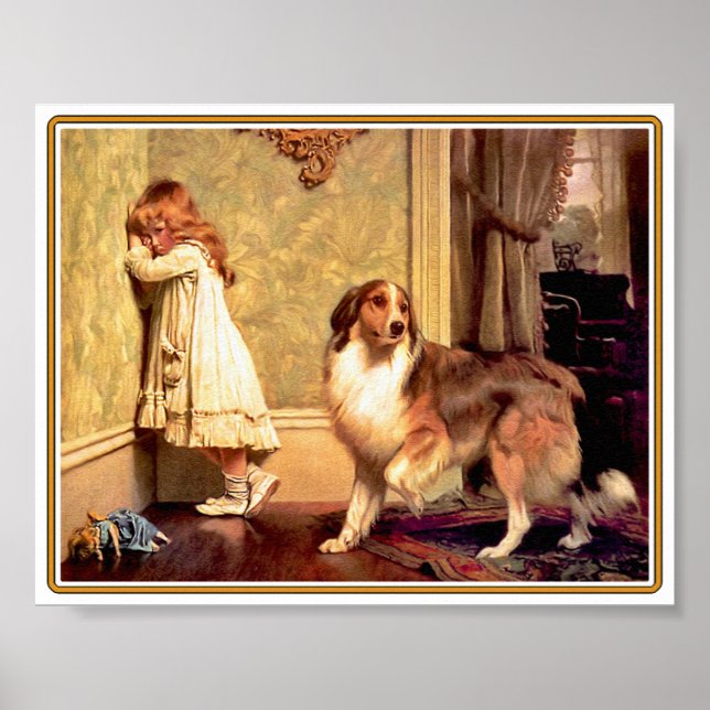 Mädchen mit Pet Sheltie Poster (Vorne)