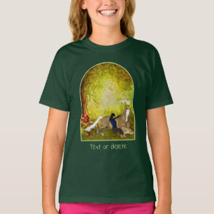 Mädchen mit Pferd Blumen Fantasy-Kunst individuell T-Shirt