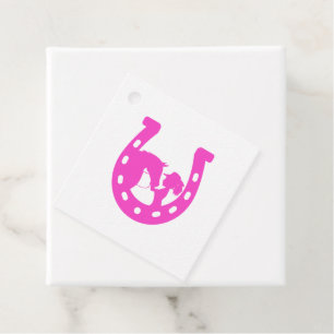 Mädchen mit Pferd und Western-Hut Hot Pink Horsesh Geschenkanhänger