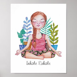 Mädchen mit Pflanze vermitteln Poster