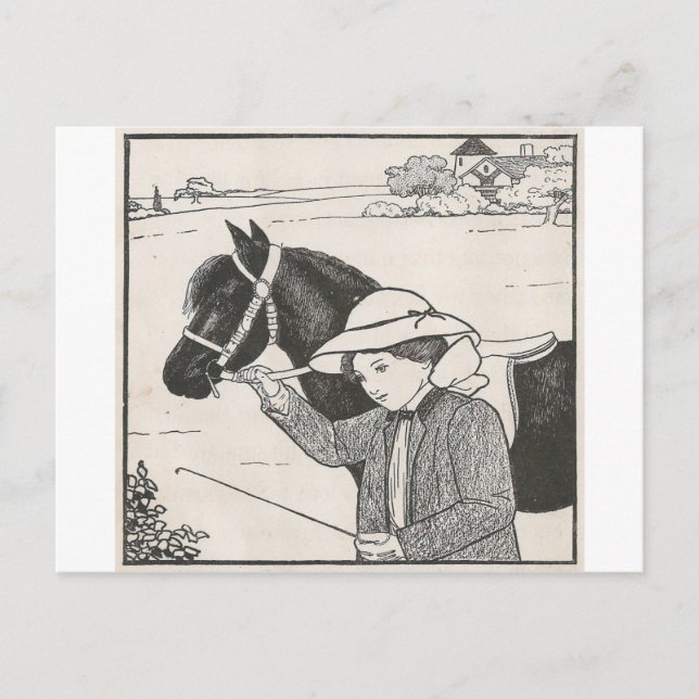 Mädchen mit Pony Postkarte (Vorderseite)