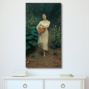 Mädchen mit Pumpkin Zonaro 1889 Leinwanddruck