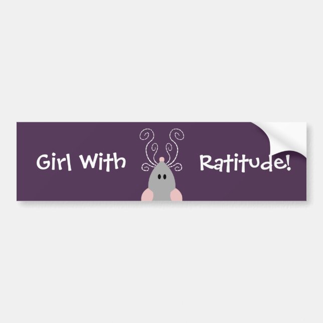 Mädchen mit Ratitude Ratten-Autoaufkleber Autoaufkleber (Vorne)