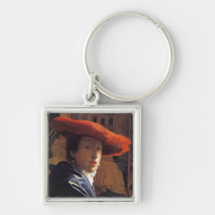 Mädchen mit Red Hat, c.1665 (Öl auf Platte) Schlüsselanhänger