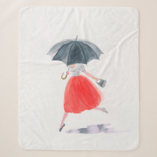 Mädchen mit Regenschirm. Modellierung.  Sherpadecke