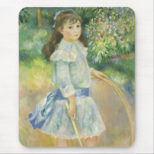 Mädchen mit Reifen von Pierre Renoir, Vintage-Fine Mousepad