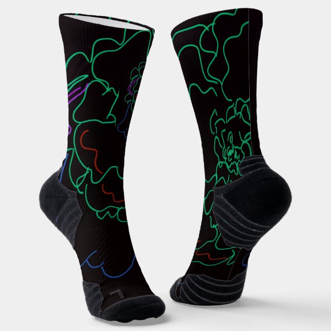 Mädchen mit Ringelblumen-Afro-Puffs Socken (Gewinkelt)
