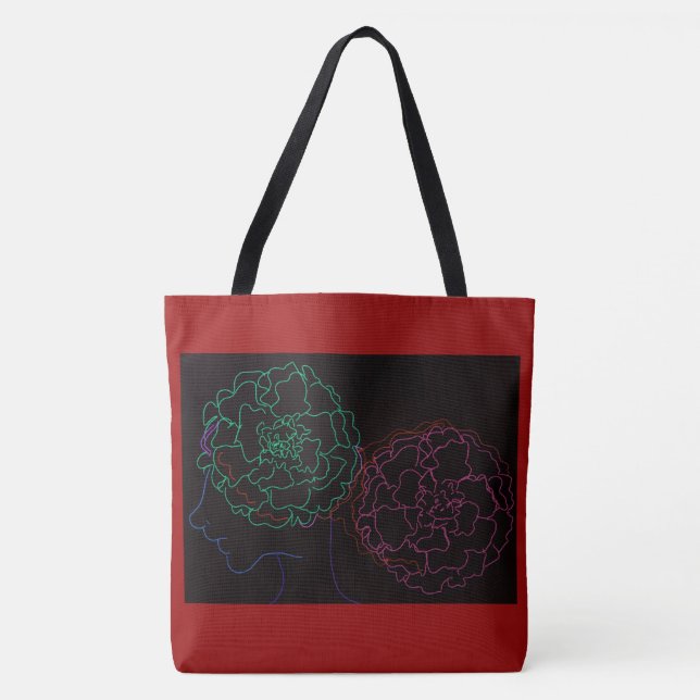 Mädchen mit Ringelblumen-Afro-Puffs Tasche (Vorderseite)