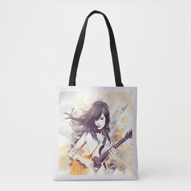 Mädchen mit Rockmusik Tasche (Vorderseite)